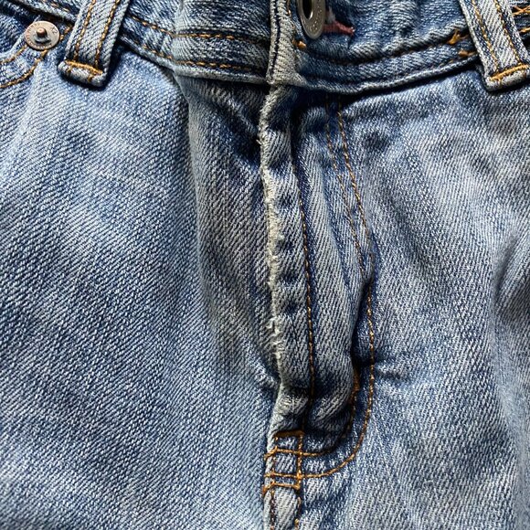 Express X2 Denim low rise light wash flared distressed jeans 10 Y2K cotton - Picture 9 of 15